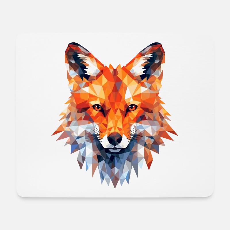 Fuchs Polygon Füchse Wald Polarfuchs Tier - Mousepad (Querformat) - Weiß