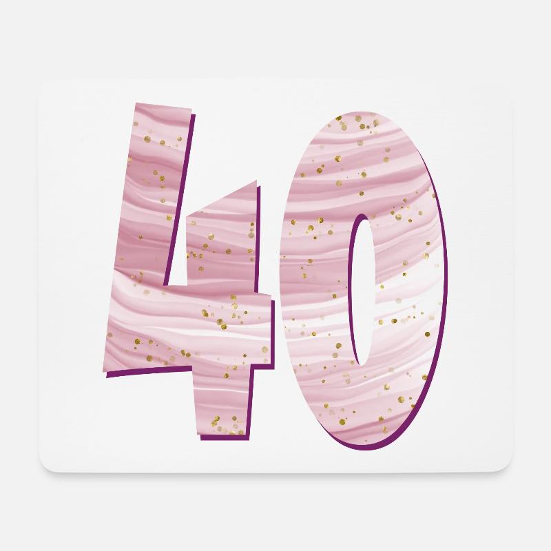 ZAHL 40 VIERZIG - VIERZIGJÄHRIGE GEBURTSTAG - Mousepad (Querformat) - Weiß