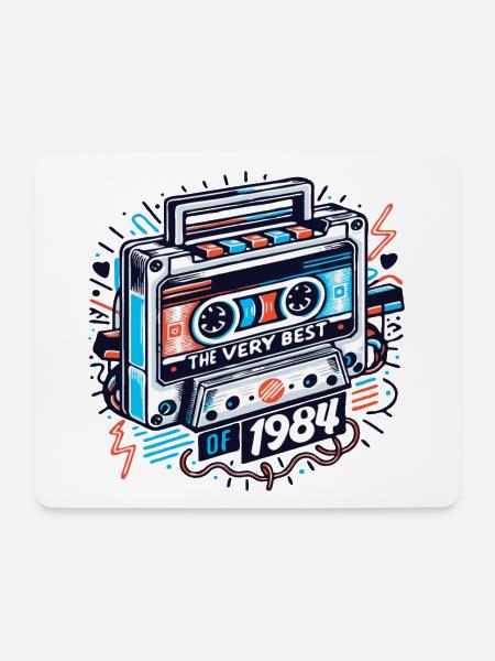 1984 Vintage Jahrgang Geburtstag Retro Geschenk - Mousepad (Querformat) - Weiß