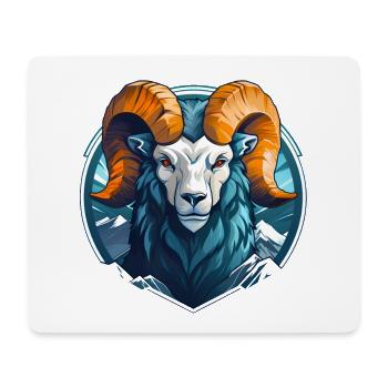 Mascottes Bélier - Tapis de souris (format paysage) - blanc - Devant