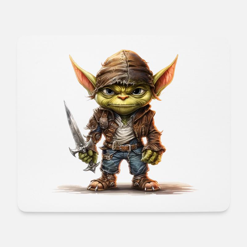 Goblin Bandit Fantasy RPG Shirt - Mousepad (Querformat) - Weiß