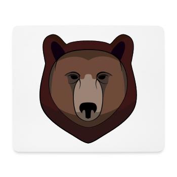 Ours - Tête d’ours - Logo - Tapis de souris (format paysage) - blanc - Devant