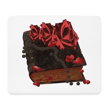 Bücher Design, Blutflecken, Rosenblüten - Mousepad (Querformat) - Weiß - Vorne