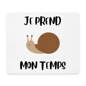 Je prend mon temps comme un escargot - Tapis de souris (format paysage) - blanc - Devant