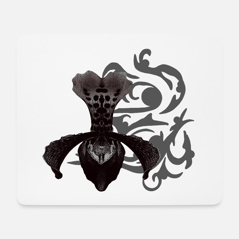 orchideen, tribals, gothic designs - Mousepad (Querformat) - Weiß