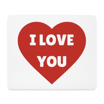 I love you - Tapis de souris (format paysage) - blanc - Devant