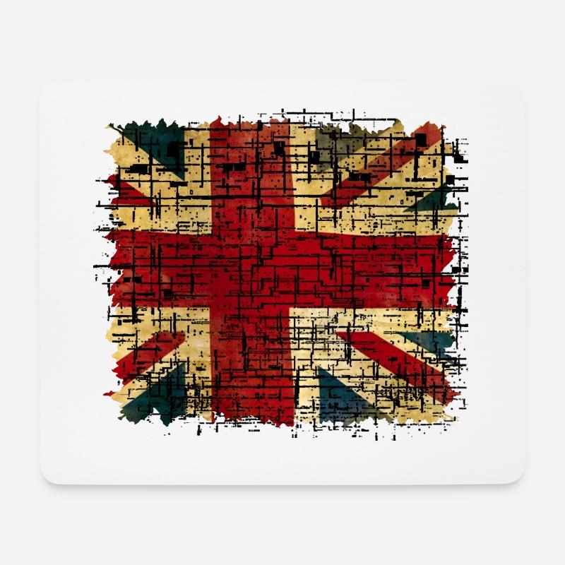 Vintage Britischer Union Jack Digital Kunst - Mousepad (Querformat) - Weiß