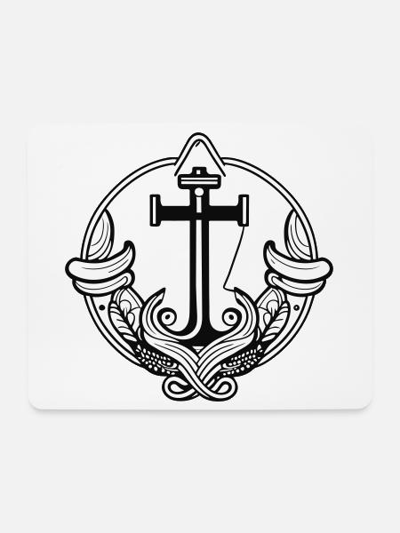 Anker Design für Seeleute auf Seefahrt - Mousepad (Querformat) - Weiß