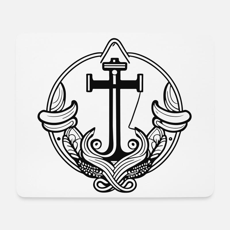 Anker Design für Seeleute auf Seefahrt - Mousepad (Querformat) - Weiß