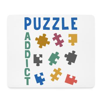 Puzzle addict - Tapis de souris (format paysage) - blanc - Devant