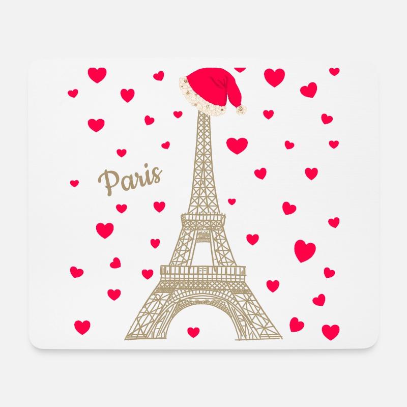 Eiffelturm Paris in der Weihnachtszeit, Liebe Herz - Mousepad (Querformat) - Weiß