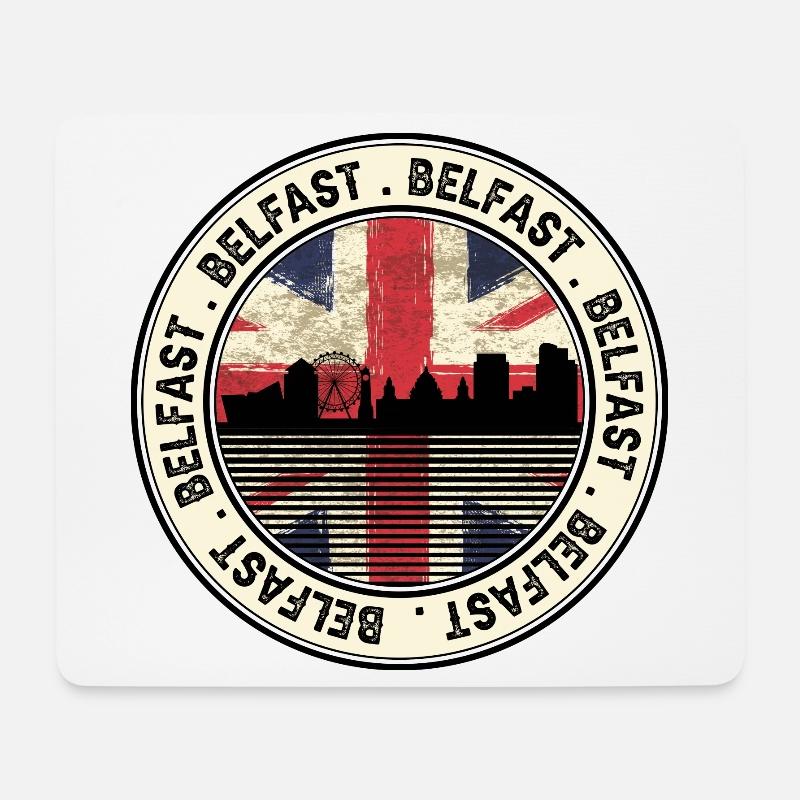 Belfast Union Jack Roundel - Mouse Pad (horizontal) - white