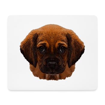Tierdesign für Kleinkind, Hundewelpe gesicht - Mousepad (Querformat) - Weiß - Vorne