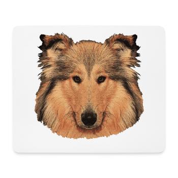 hunde tees mädchen, langhaar collie - Mousepad (Querformat) - Weiß - Vorne
