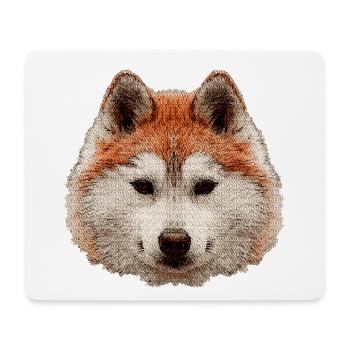 schlittenhunde, Huskykopf wasserfarboptik - Mousepad (Querformat) - Weiß - Vorne
