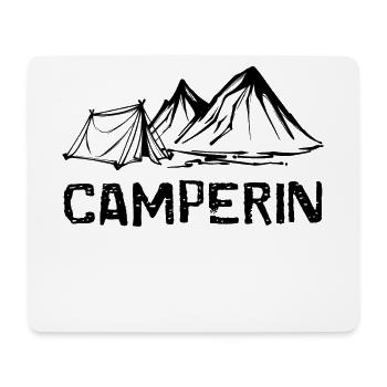 Campeur Disant Camping Montagnes Tente Camping - Tapis de souris (format paysage) - blanc - Devant