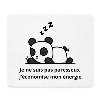 Panda Endormi Économise Son Énergie - Tapis de souris (format paysage) - blanc - Devant