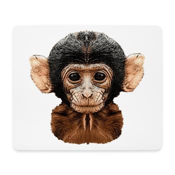 affenkopf, äffchen - Mousepad (Querformat) - Weiß - Vorne