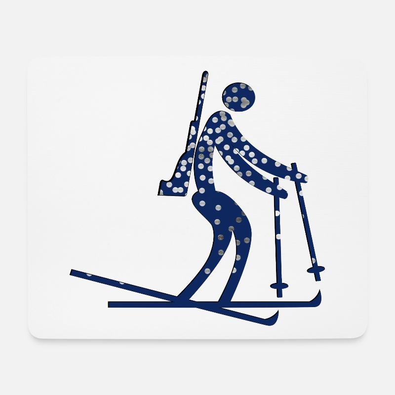 BIATHLON WINTERSPORT Biathlete - Mousepad (Querformat) - Weiß