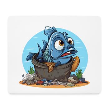 Desperate Fish Pollution Shirt - Mouse Pad (horizontal) - white - Front