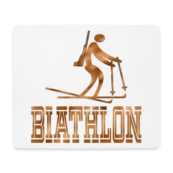SPORTS D’HIVER BIATHLON BIATHLÈTE BIATHLÈTES - Tapis de souris (format paysage) - blanc - Devant