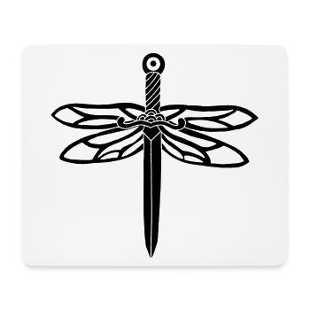Schwarzes Schwert und Libellenflügel - Mousepad (Querformat) - Weiß - Vorne
