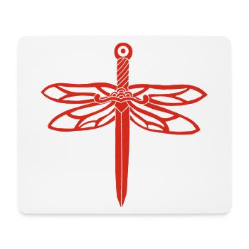 Red Sword and Dragonfly Wings - Mouse Pad (horizontal) - white - Front