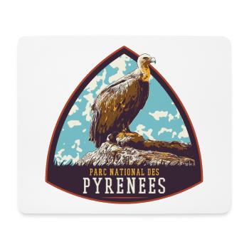 Vulture Badge, Pyrenees Park: Protected Nature - Mouse Pad (horizontal) - white - Front