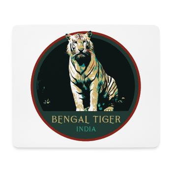 Bengalischer Tiger Porträt Aufnäher: Indische Fauna - Mousepad (Querformat) - Weiß - Vorne