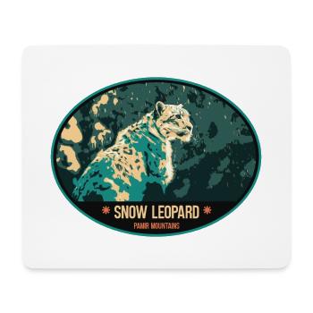 Snow Leopard illustration patch - Mouse Pad (horizontal) - white - Front