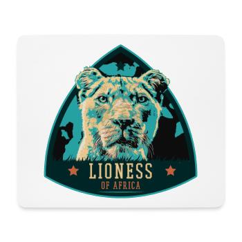 Portrait de lionne – Illustration puissante - Tapis de souris (format paysage) - blanc - Devant