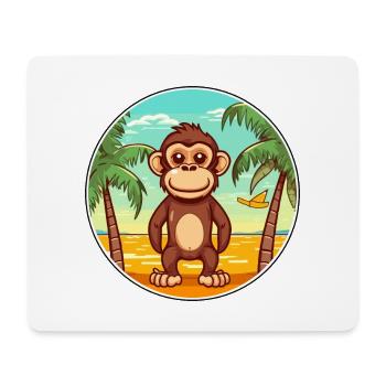 Affe Aquarell Cartoon Kawaii Clipart Tier - Mousepad (Querformat) - Weiß - Vorne