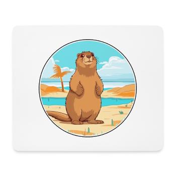Murmeltier Aquarell Cartoon Kawaii Clipart Tier - Mousepad (Querformat) - Weiß - Vorne