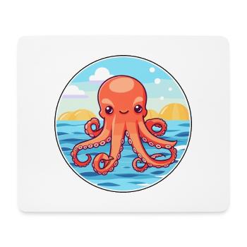 Octopus Watercolor Cartoon Kawaii Clipart Animal - Mouse Pad (horizontal) - white - Front