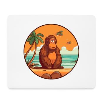 Orangutan Watercolor Cartoon Kawaii Clipart Animal - Mouse Pad (horizontal) - white - Front