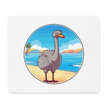 Strauß Aquarell Cartoon Kawaii Clipart Tier - Mousepad (Querformat) - Weiß - Vorne