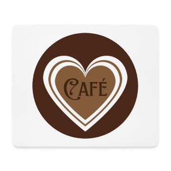 Coffee with Hearts - Mouse Pad (horizontal) - white - Front