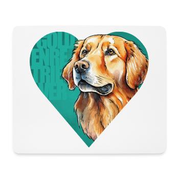 Golden Retriever Portrait - Tapis de souris (format paysage) - blanc - Devant