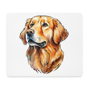 Golden Retriever Portrait - Tapis de souris (format paysage) - blanc - Devant