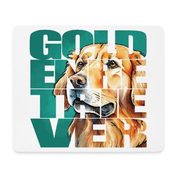Golden Retriever Portrait - Tapis de souris (format paysage) - blanc - Devant