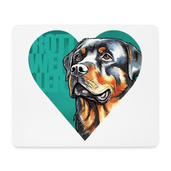 Rottweiler Portrait - Mousepad (Querformat) - Weiß - Vorne
