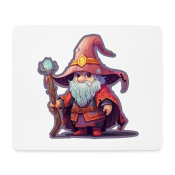 Cute Dwarf Magician Fantasy Garden Gnome Shirt - Mouse Pad (horizontal) - white - Front