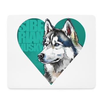 Siberian Husky Portrait - Mouse Pad (horizontal) - white - Front