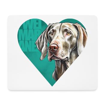 Weimaraner Portrait - Mousepad (Querformat) - Weiß - Vorne