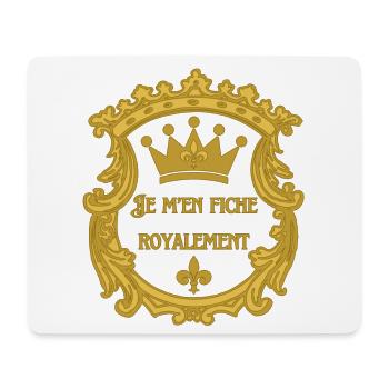 je m en fiche royalement couronne blason fleur lys - Tapis de souris (format paysage) - blanc - Devant