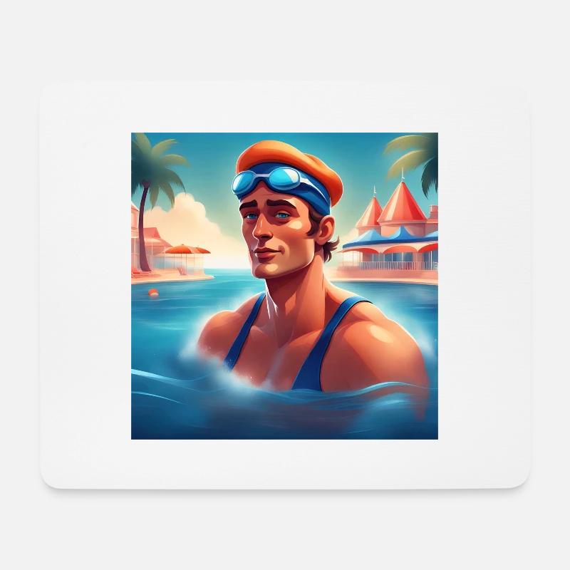 Urlaub am Meer, Schwimmen, Sommerurlaub - Mousepad (Querformat) - Weiß