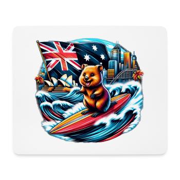 Design de surf australien Quokka - Tapis de souris (format paysage) - blanc - Devant