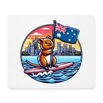 Design de surf australien Quokka - Tapis de souris (format paysage) - blanc - Devant