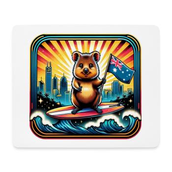 Design de surf australien Quokka - Tapis de souris (format paysage) - blanc - Devant