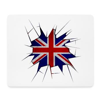 Drapeau Union jack verre brisé - Tapis de souris (format paysage) - blanc - Devant